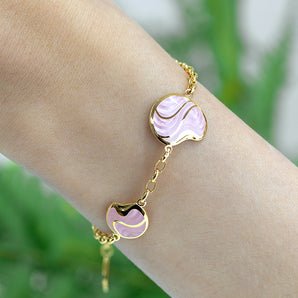 Caméllia Bracelet with Pink Enamel