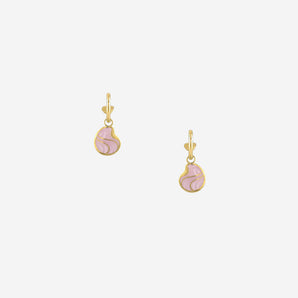 Caméllia Earrings with Pink Enamel