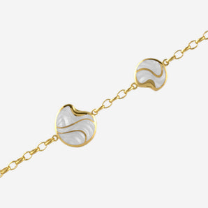 Camellia Bracelet with White Enamel