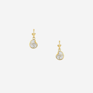 Caméllia Earrings with White Enamel
