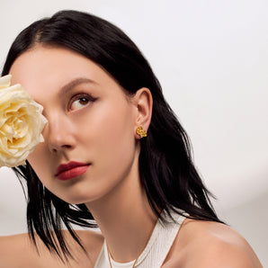Rosalie Stud Earrings with Sapphire
