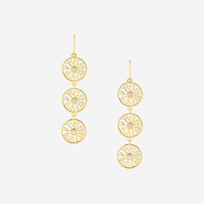 Amélie 3 Charms Earrings with White Sapphire