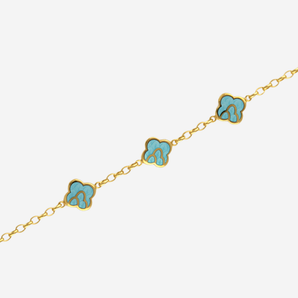 Anelise 3 Charms Bracelet with Turquoise Enamel