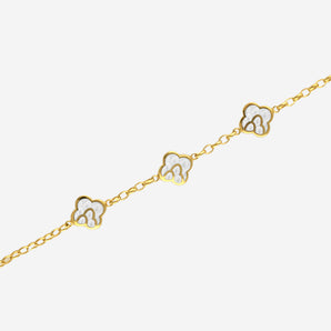 Anelise 3 Charms Bracelet with White Enamel
