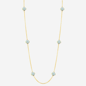 Anelise 6 Charms Necklace Blue Enamel
