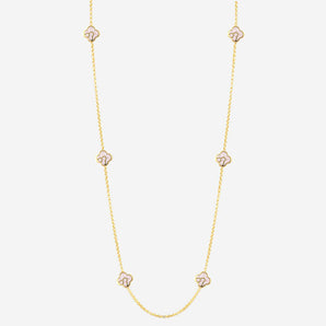 Anelise 6 Charms Necklace Pink Enamel