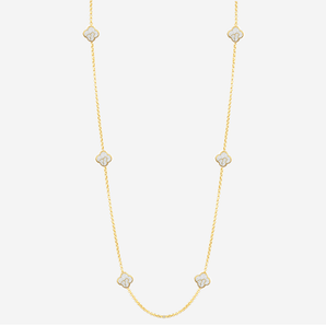 Anelise 6 Charms Necklace White Enamel