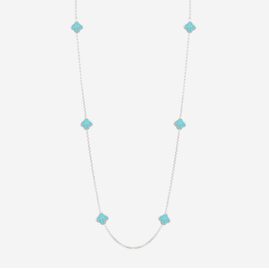 Anelise 6 Charms Necklace Turquoise Enamel