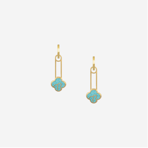 Anelise Earrings with Turquoise Enamel