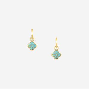 Anelise Earrings with Turquoise Enamel (Dangle)