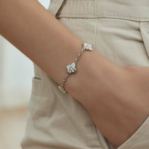Anelise 3 Charms Bracelet with White Enamel