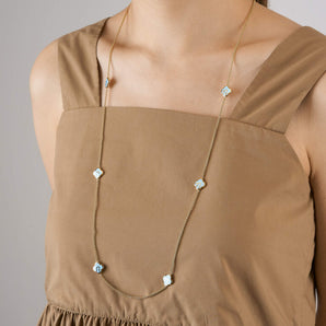 Anelise 6 Charms Necklace Blue Enamel