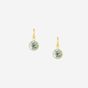 Emie Earrings with Green Enamel (Dangle)