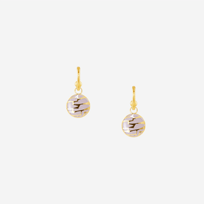Emie Earrings with Pink Enamel (Dangle)