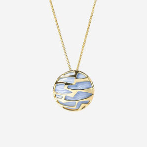 Emie Pendant with Blue Enamel