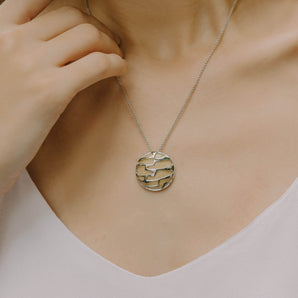 Emie Pendant with Gold Enamel