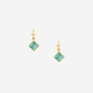 Juliette Earrings with Turquoise Enamel (Dangle)