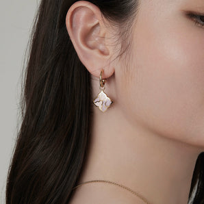 Juliette Earrings with Pink and Red Violet Enamel (Dangle)