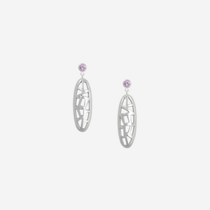 Laurette Stud Earrings in Oval with Pink Sapphire