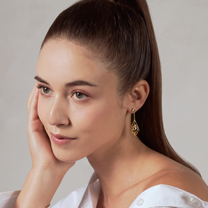 Laurette Stud Earrings with White Sapphire
