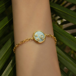 Maia Bracelet with Blue Enamel