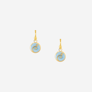 Maia Earrings with Blue Enamel (Dangle)