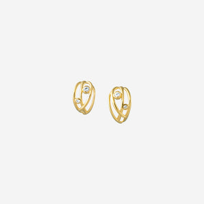 Fossette Mini Earrings with White Sappire