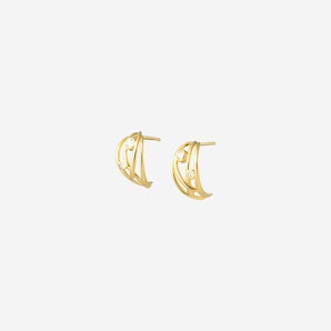 Fossette Mini Earrings with White Sappire