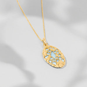 Odelia Pendant with Blue Enamel