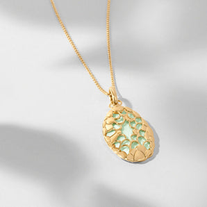 Odelia Pendant with Green Enamel