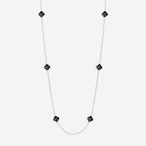 Anelise 6 Charms Necklace with Black Enamel
