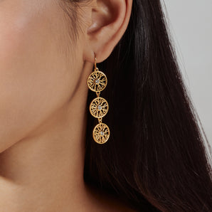 Amélie 3 Charms Earrings with White Sapphire