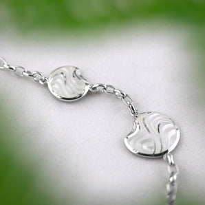 Camellia Bracelet with White Enamel