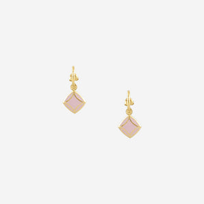 Anais Earrings with Pink Enamel (Dangle)