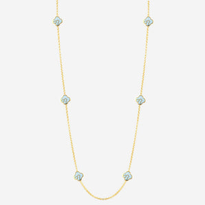 Anelise 6 Charms Necklace Blue Enamel