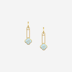 Anelise Earrings with Blue Enamel