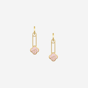 Anelise Earrings with Pink Enamel