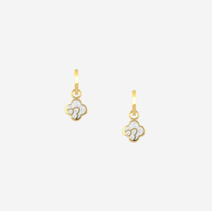 Anelise Earrings with White Enamel (Dangle)