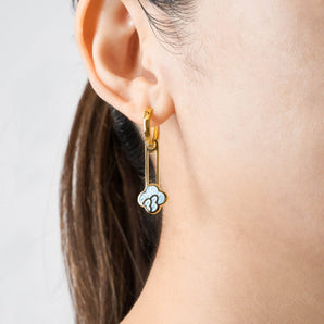 Anelise Earrings with Blue Enamel