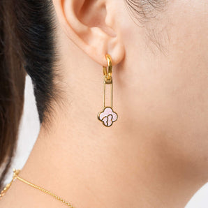 Anelise Earrings with Pink Enamel