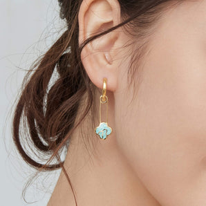 Anelise Earrings with Turquoise Enamel