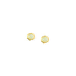 Chantel Stud Earrings with Green Agate