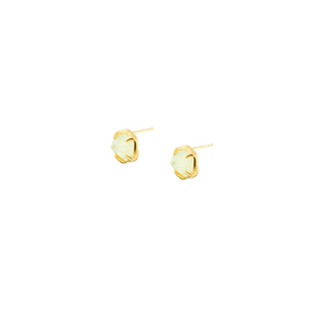 Chantel Stud Earrings with Green Agate
