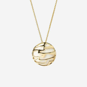 Emie Pendant with White Enamel