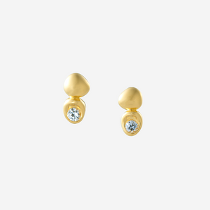 Rochelle Duo Stud Earrings with White Sapphire